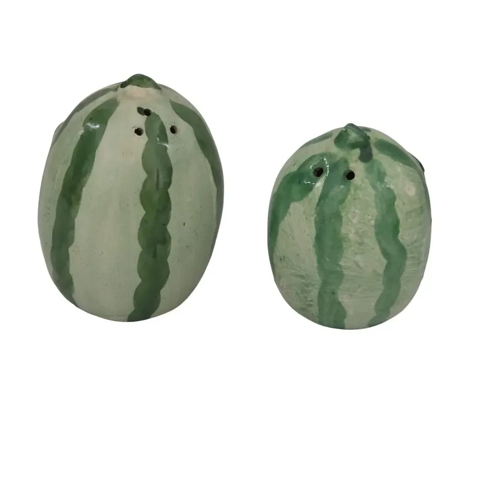 Vintage PY Miyao Japan Watermelon Salt Pepper Shakers Anthropomorphic MCM Kitsch